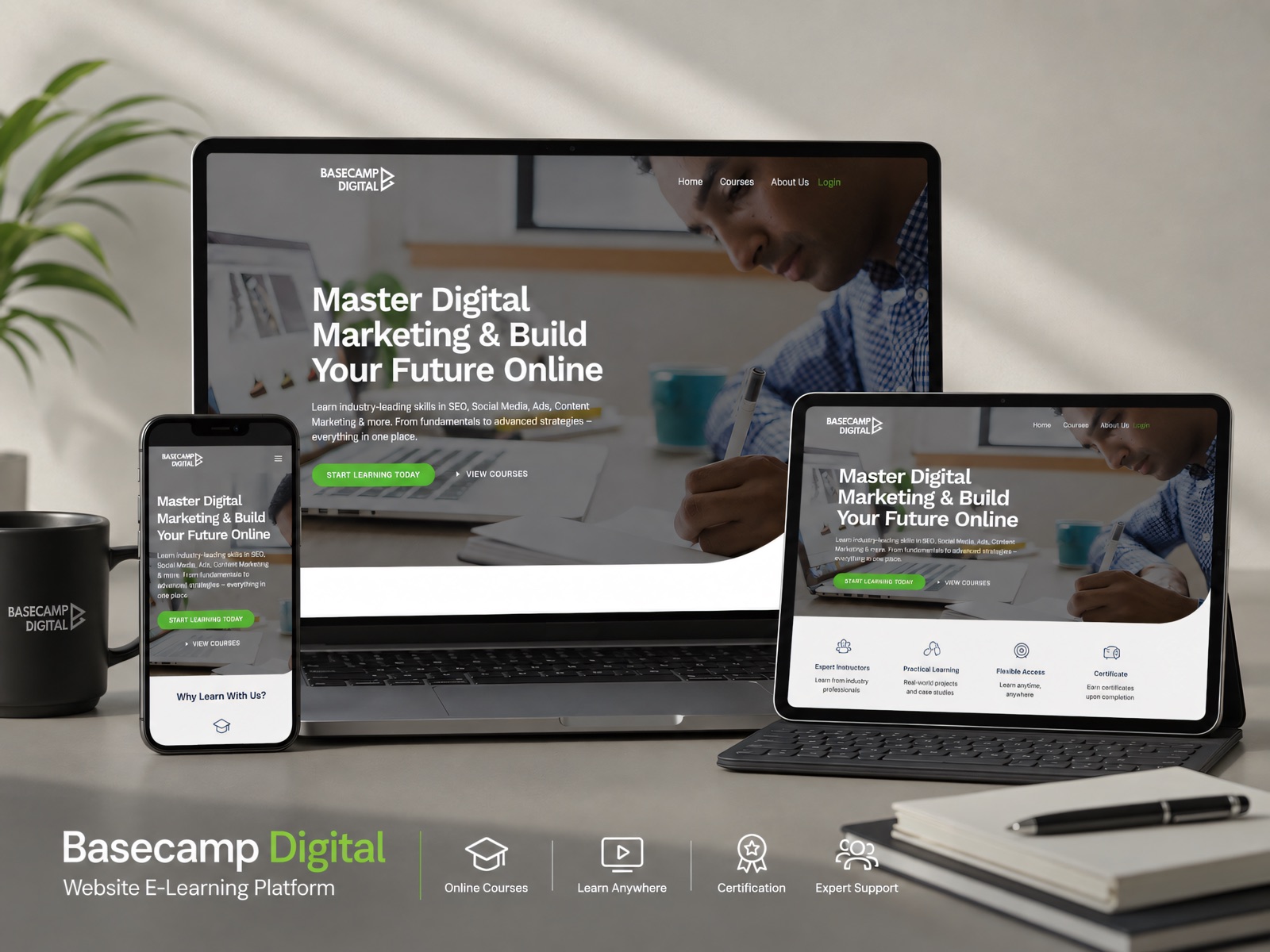 E-learning platform — homepage