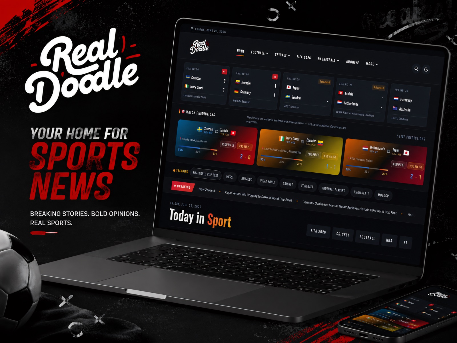Sports News Website — case study cover